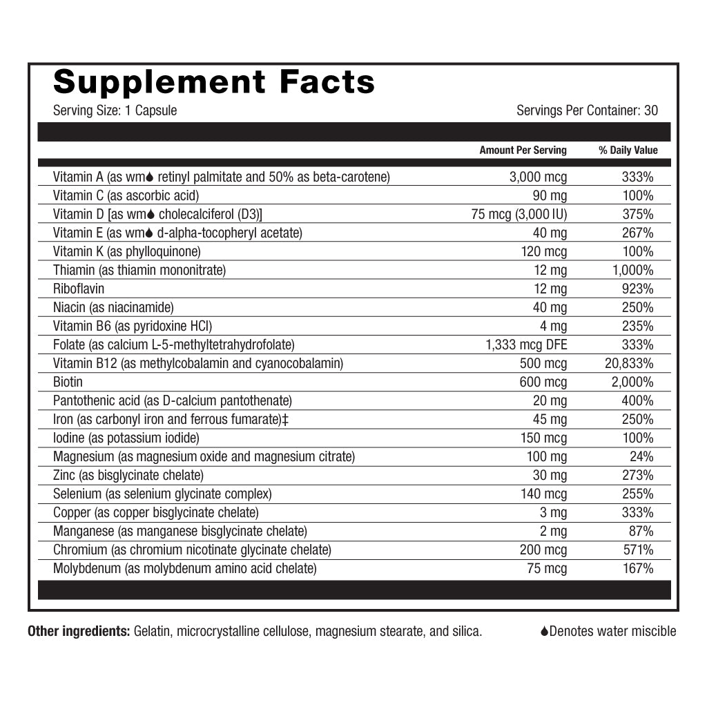 Smart Dimensions Bariatric Multivitamin with 45 mg Iron Capsules