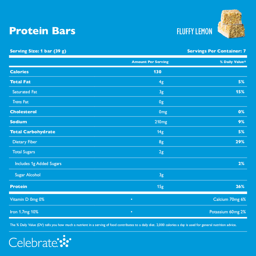 Celebrate Fluffy Lemon Protein Bars