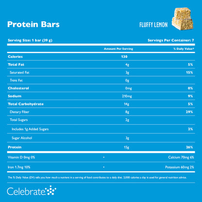 Celebrate Fluffy Lemon Protein Bars